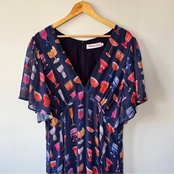 Lisa Says Gah Colorful Cocktail Print Maxi Dress - Picture 6 of 12